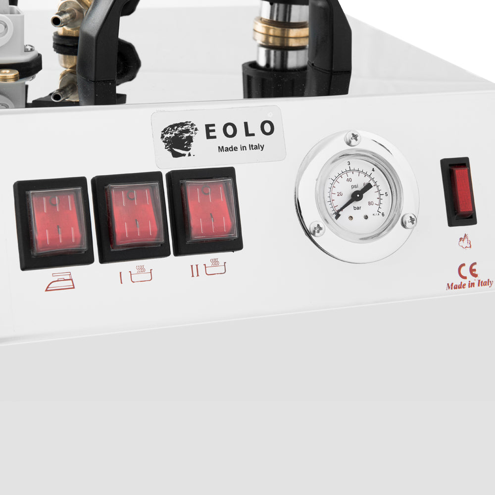 EOLO Sistema Pulente GV06P INOX Vapore Lava Pavimenti Professionale Macchina Pulitore Tappezzeria Tessuti Vaporetto Spazzola per Sanificare Igienizzare Disinfettare Ambiente Kit Pulizia Auto Anticalcare Made in Italy Garanzia 5 Anni Efficienza A++
