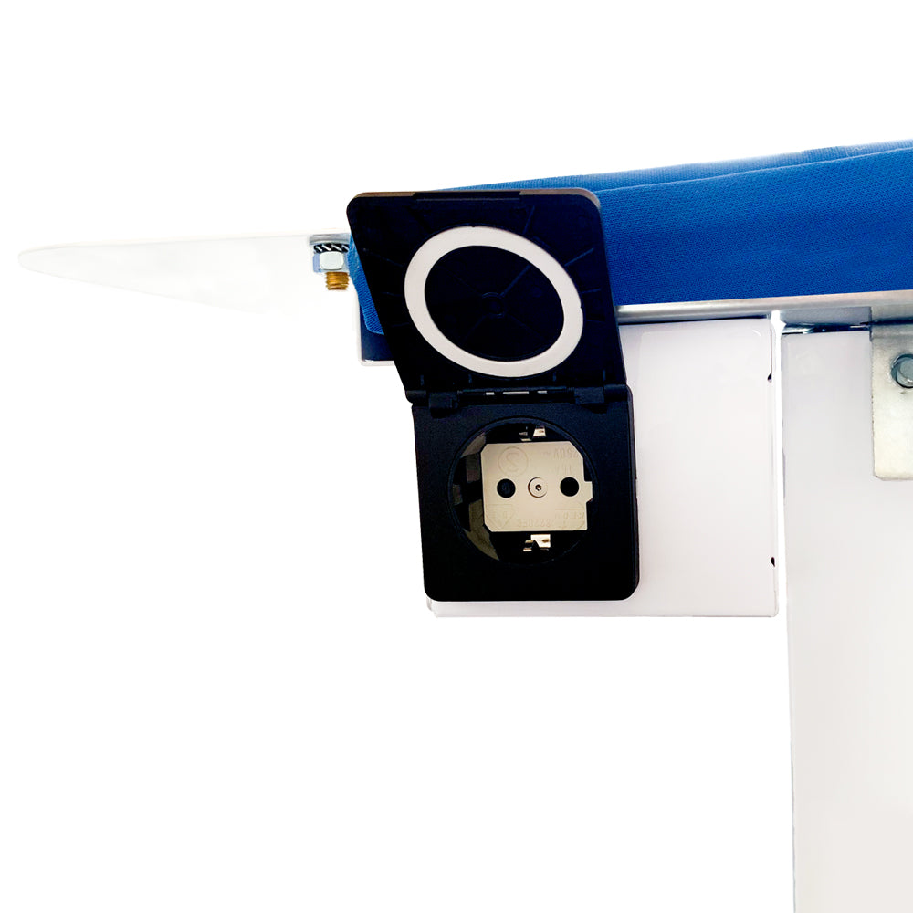 Tavolo da stiro professionale modello TS03 con caldaia e Ferro da stiro Motore aspirante Piano riscaldato con termostato Classe Energetica A++ Made in Italy Garanzia 5 anni