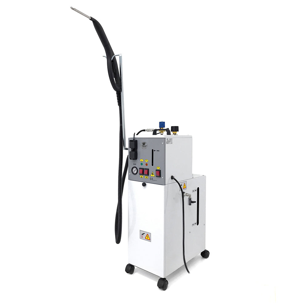 EOLO Generatore di Vapore AV05B CLEAN INOX Professionale Lavasuperfici Disinfesta Lavavetri Pavimenti Potente Kit Accessori Pulizia Igienizzazione Set Divani Tessuti Pulitore Anticalcare Made in Italy Garanzia 5 Anni Efficienza A++