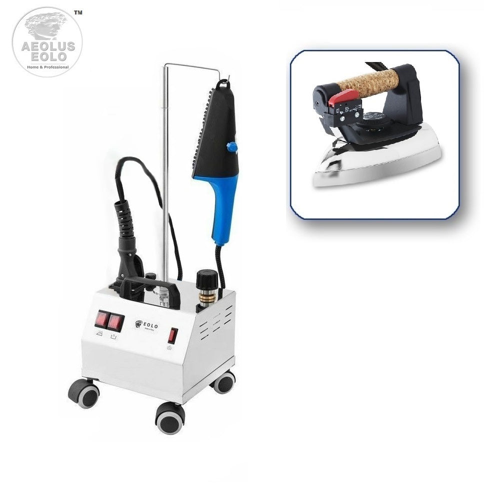 Sistema stirante professionale AV02 DUAL INOX con Caldaia in rame a Risparmio energetico e resistenza esterna anticalcare (2 L) Classe Energetica A++ Made in Italy Garanzia 5 anni