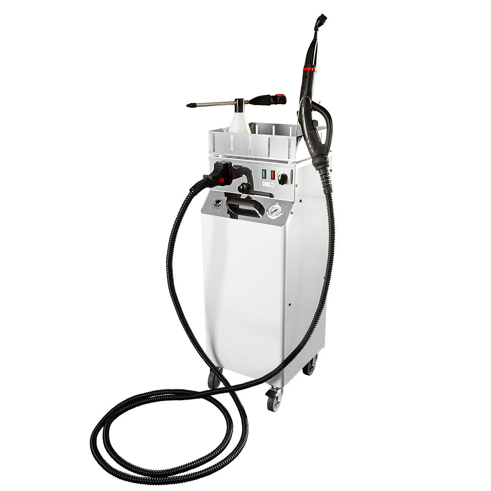 EOLO Macchina AV05 T PLUS RA Vapore Secco Saturo Ricarica Automatica Pulitore Professionale Pulizia Ambienti Superfici Sanifica Disinfetta Igienizza Laboratori Officine Pulitrice Vaporetto Anticalcare Made in Italy Garanzia 5 Anni Efficienza A++