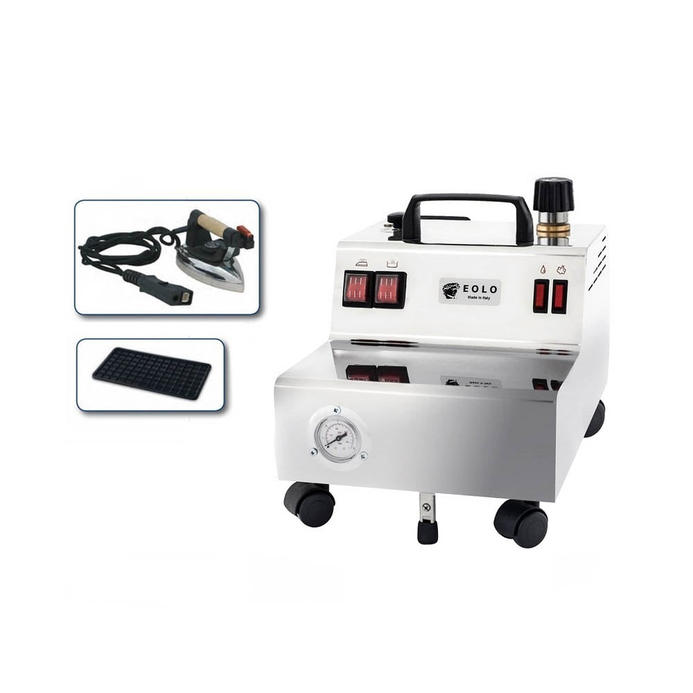 Sistema stirante professionale GV05 INOX F con Caldaia in rame a Risparmio energetico e Resistenza esterna anticalcare (2,4 L) Classe energetica A++ Made in Italy Garanzia 5 anni