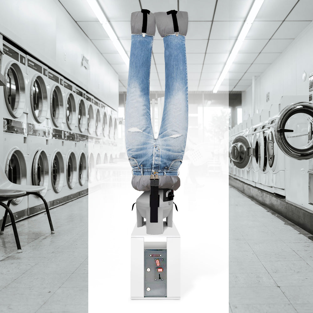 EOLO Stira Pantaloni SA17 P SELF INOX con Gettoniera Stiratore Asciuga Automatico Pantaloni Jeans Bermuda Stirasciuga Panni Professionale Stiratrice Asciugatrice Manichino Aria Calda Stiro Ferro 2 Programmi Made in Italy Garanzia 5 Anni Efficienza A++