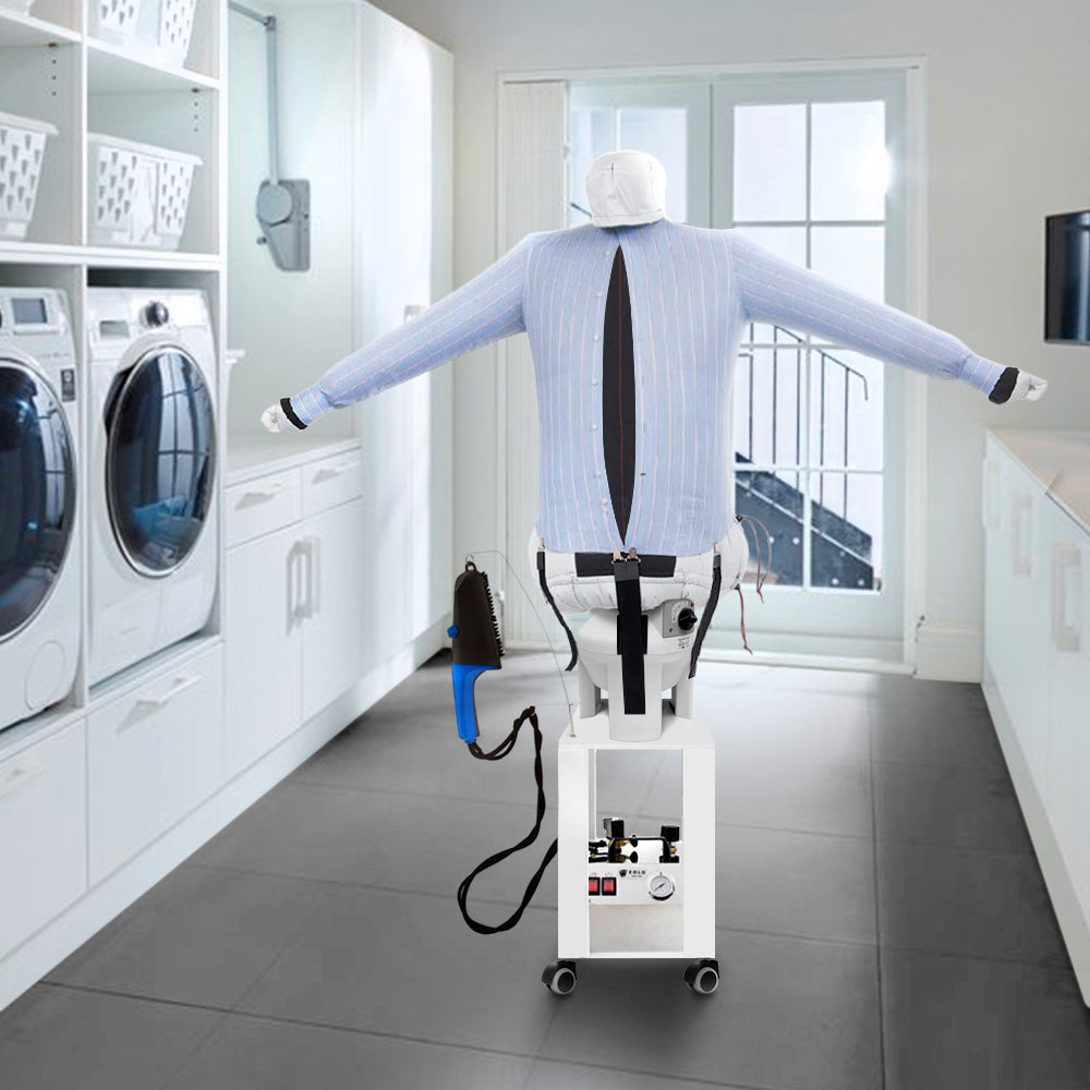 EOLO Stiracamicie Pantaloni SA18 SP INOX Professionale Robot Stira Asciuga Automatico Camicie Polo Stirasciugatrice Spazzola a Vapore con Caldaia Manichino Asciugatrice Ferro da Stiro Verticale Stendiasciuga Made in Italy Garanzia 5 Anni Efficienza A++
