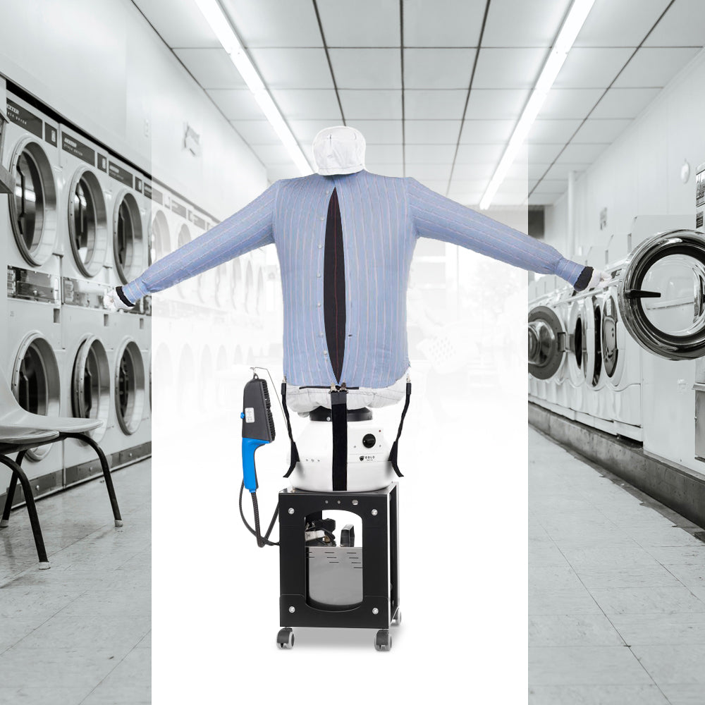 EOLO Stira Asciuga SA19 SP INOX Automatico Camicie Camicette Polo Pantaloni Jeans Stira Facile Asciugatore Stirapanni Professionale Spazzola a Vapore Generatore Caldaia Stiratrice Manichino Aria Calda Robot Made in Italy Garanzia 5 Anni Efficienza A++