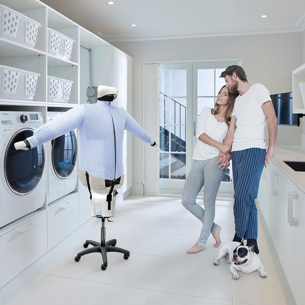 EOLO Stirasciugatore SA05 S ECO Stira Asciuga in Automatico Camicie Camicette Polo Stiratrice Asciugatrice Stendiasciuga Manichino Aria Calda Ferro Stiro Verticale Professionale 3 Programmi Supporto 5 Ruote Made in Italy Garanzia 5 Anni Efficienza A++