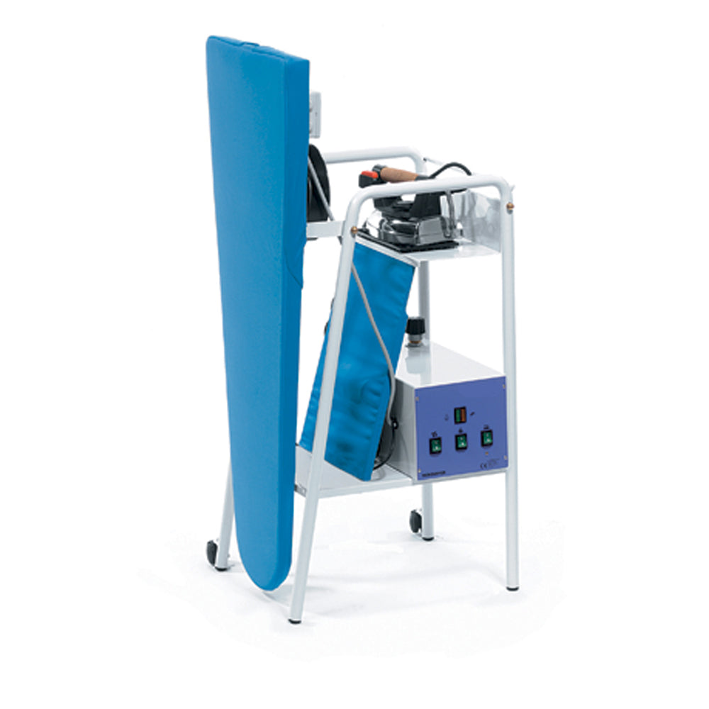 Tavolo da stiro Professionale pieghevole Motore aspirante e soffiante con Piano riscaldato Modello AT10 CB Made in Italy Garanzia 5 anni