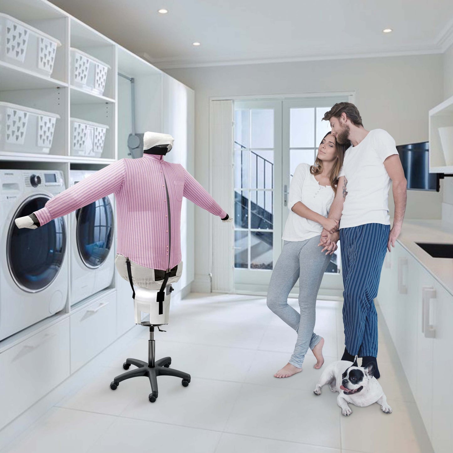 EOLO Stirasciugatrice SA05 SP ECO Stira Asciuga in Automatico Camicie Camicette Polo Felpe Pantaloni Stiro Facile Manichino Aria Calda Stiro Verticale Ferro da Stiro Professionale Supporto 5 Ruote 3 Programmi Made in Italy Garanzia 5 Anni Efficienza A++