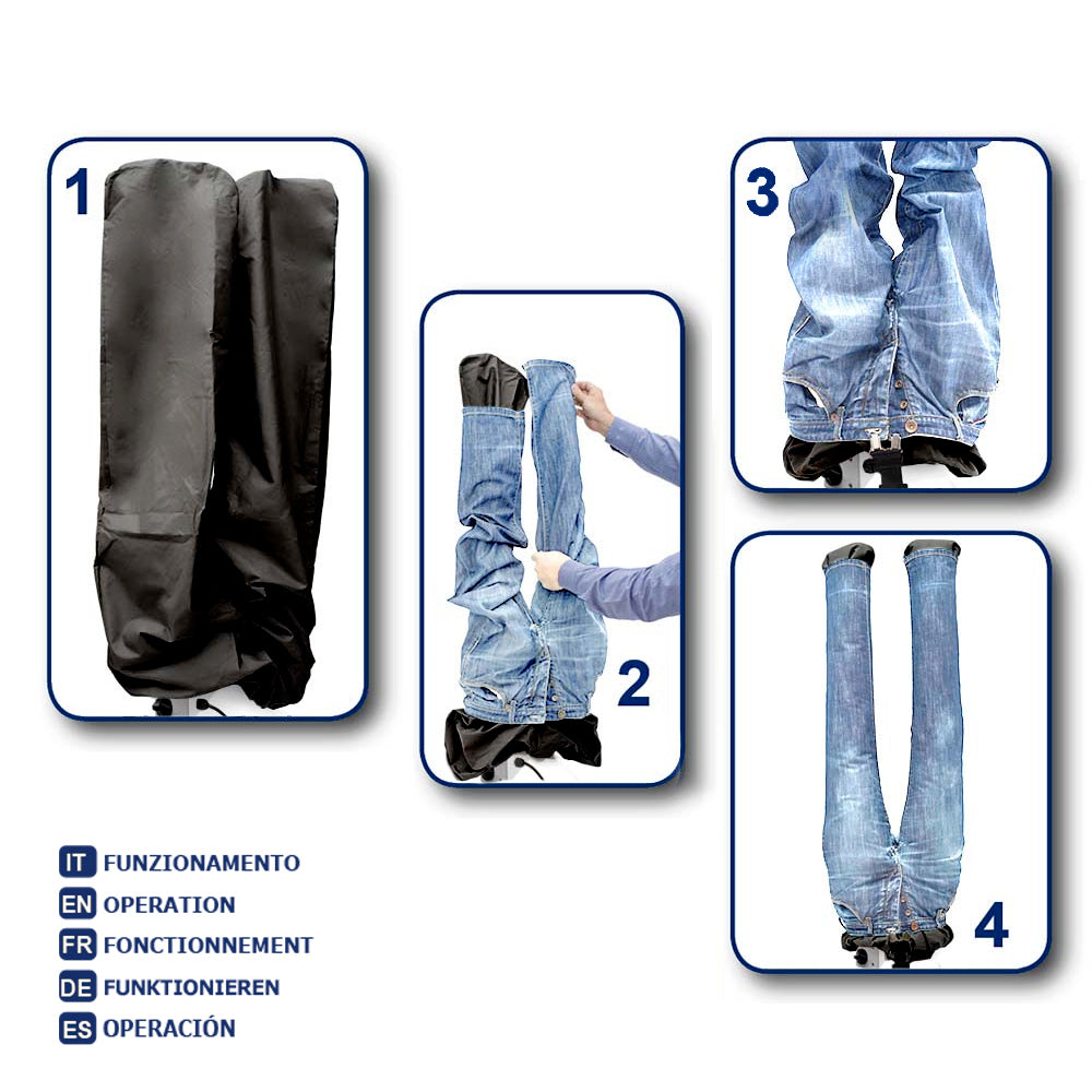EOLO Stira Pantaloni SA17 P SELF INOX con Gettoniera Stiratore Asciuga Automatico Pantaloni Jeans Bermuda Stirasciuga Panni Professionale Stiratrice Asciugatrice Manichino Aria Calda Stiro Ferro 2 Programmi Made in Italy Garanzia 5 Anni Efficienza A++