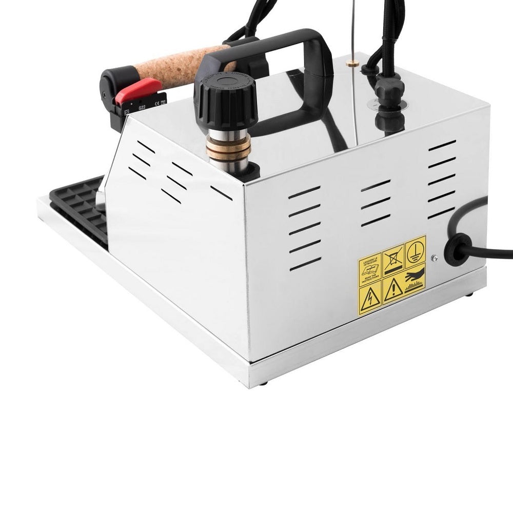 Sistema stirante professionale GV10 INOX con Caldaia in Rame a Risparmio energetico e Resistenza esterna anticalcare (2 L) Made in Italy Garanzia 5 anni