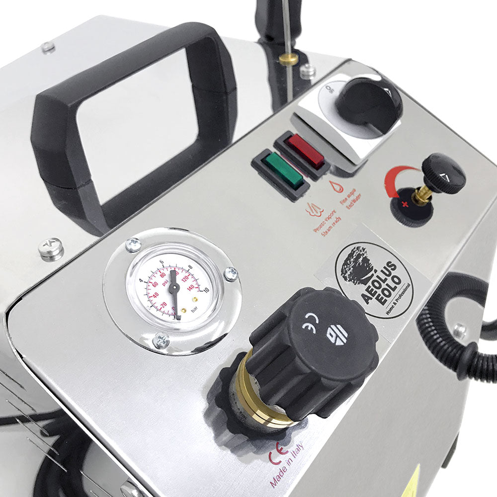 EOLO Pulitore LP02 SM Professionale Multiuso Pistola a Vapore Pulizia Disinfestazione Sanificazione Igienizzazione Superfici Laboratori Studi Medici Officine Orefici Potente Vaporetto Pulitrice Anticalcare Made in Italy Garanzia 5 Anni Efficienza A++