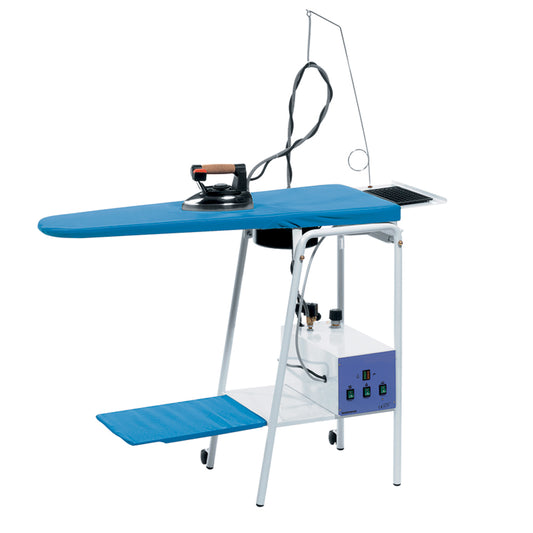 Tavolo da stiro Professionale pieghevole Motore aspirante e soffiante con Piano riscaldato Modello AT10 CB Made in Italy Garanzia 5 anni