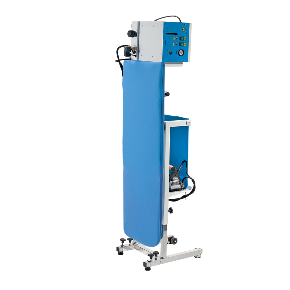 EOLO Tavolo da Stiro AT16 R (112x58 cm) Rettangolare Professionale Pieghevole Motore Aspirante con Piano Riscaldato Completo di Generatore Vapore con Caldaia a Risparmio Energetico e Elettroferro Made in Italy Garanzia 5 Anni Efficienza A++