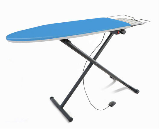 EOLO Asse da Stiro AT23 (120x45 cm) Professionale Aspirante con Piano Riscaldato ad Uso Domestico Made in Italy Garanzia 5 Anni Efficienza A++