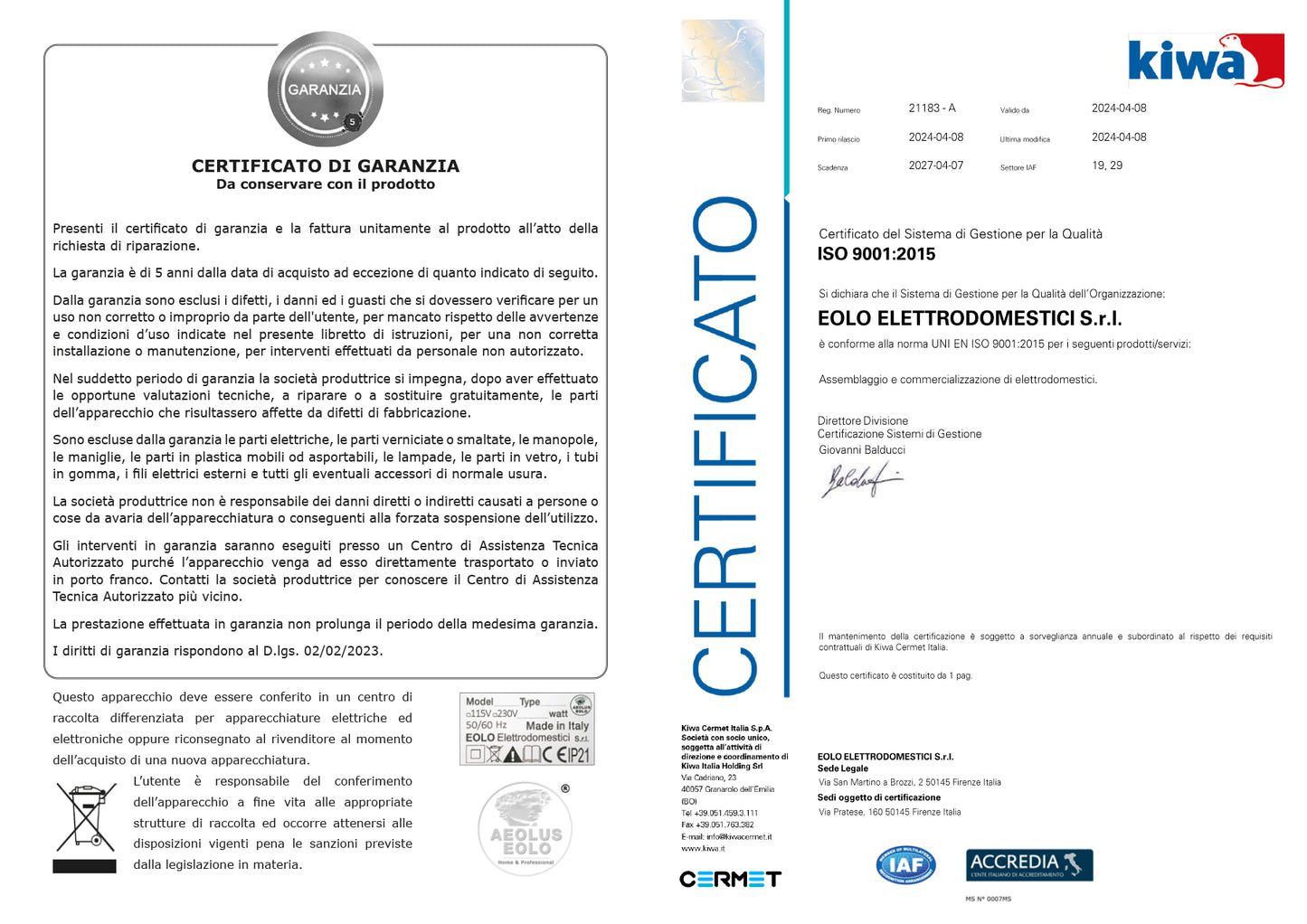 EOLO Pulitore GVK5P Vapore Multiuso Professionale Pulizia Igienizzazione Sanificazione Pavimenti Tappezzeria Sistema di Pulizia Vaporetto per Disinfettare Materassi Kit Pulizia Interni Auto Anticalcare Made in Italy Garanzia 5 Anni Efficienza A++