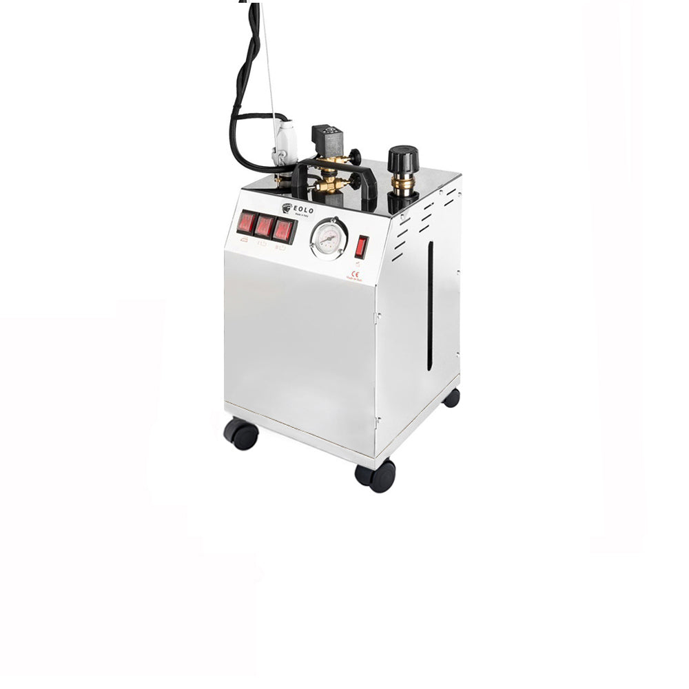 EOLO Sistema Pulente GV06P INOX Vapore Lava Pavimenti Professionale Macchina Pulitore Tappezzeria Tessuti Vaporetto Spazzola per Sanificare Igienizzare Disinfettare Ambiente Kit Pulizia Auto Anticalcare Made in Italy Garanzia 5 Anni Efficienza A++