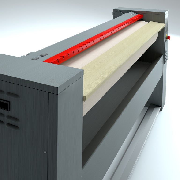 Stiratrice a rullo 120x25 cm Modello MG05 M Mangano da Stiro Professionale Biancheria Piana Lenzuola Federe Tende Asciugamani Controllo elettronico Risparmio energetico A++ Conca Alluminio Made in Italy Garanzia 5 anni