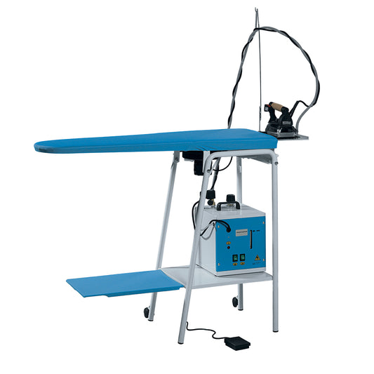 Tavolo da stiro Professionale pieghevole Motore aspirante con Piano riscaldato Modello AT10 CMB Made in Italy Garanzia 5 anni