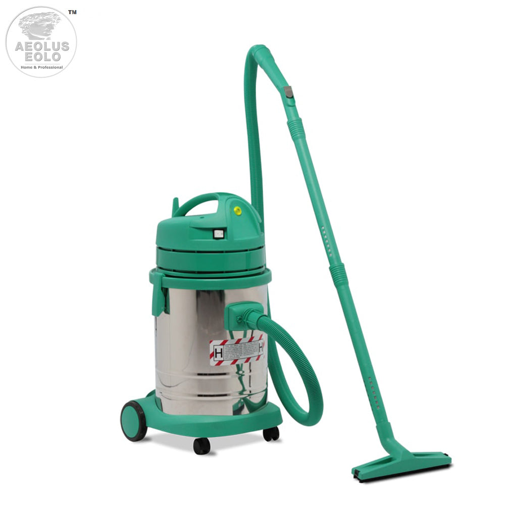 EOLO Aspirapolvere LP27 S AB INOX Professionale Polveri Liquidi Solidi con Plastica Antibatterica INOX Made in Italy Garanzia 5 Anni Efficienza A++