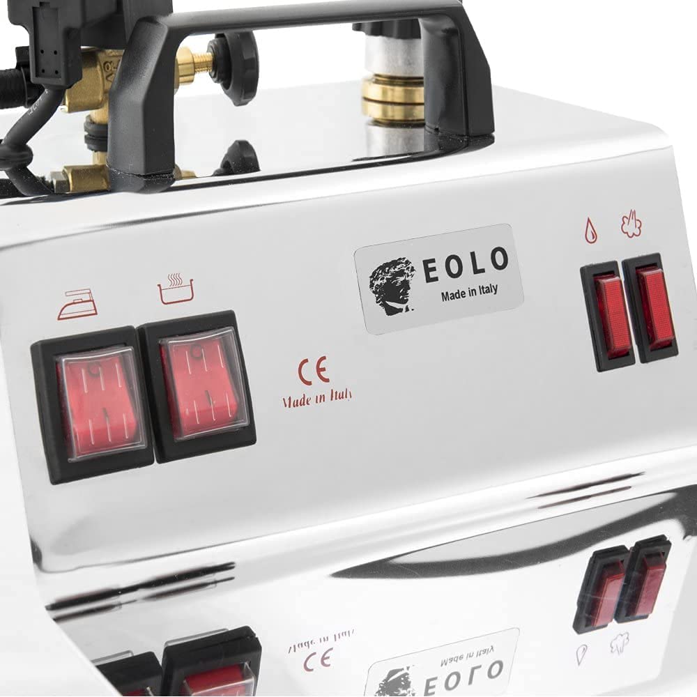 EOLO Sistema Stirante GV02 INOX Ferro da Stiro Professionale Generatore di Vapore Secco Caldaia in Rame Anticalcare Corazza Acciaio Inox Stiro Verticale Stiratore Stirare Stiratrice Risparmio Energetico Efficienza A++ Made in Italy Garanzia 5 Anni
