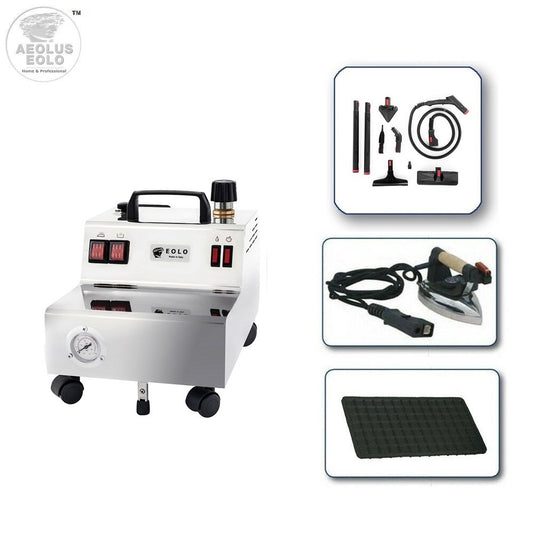 EOLO Pulitore a Vapore GV05 PX Anticalcare Lavapavimenti Vetri Macchinario Pulitrice Disinfettazione Materassi Vaporetto per Pulire Disinfettare Casa Bagno Set Accessori Pulizia Vaporella Professionale Made in Italy Garanzia 5 Anni Efficienza A++