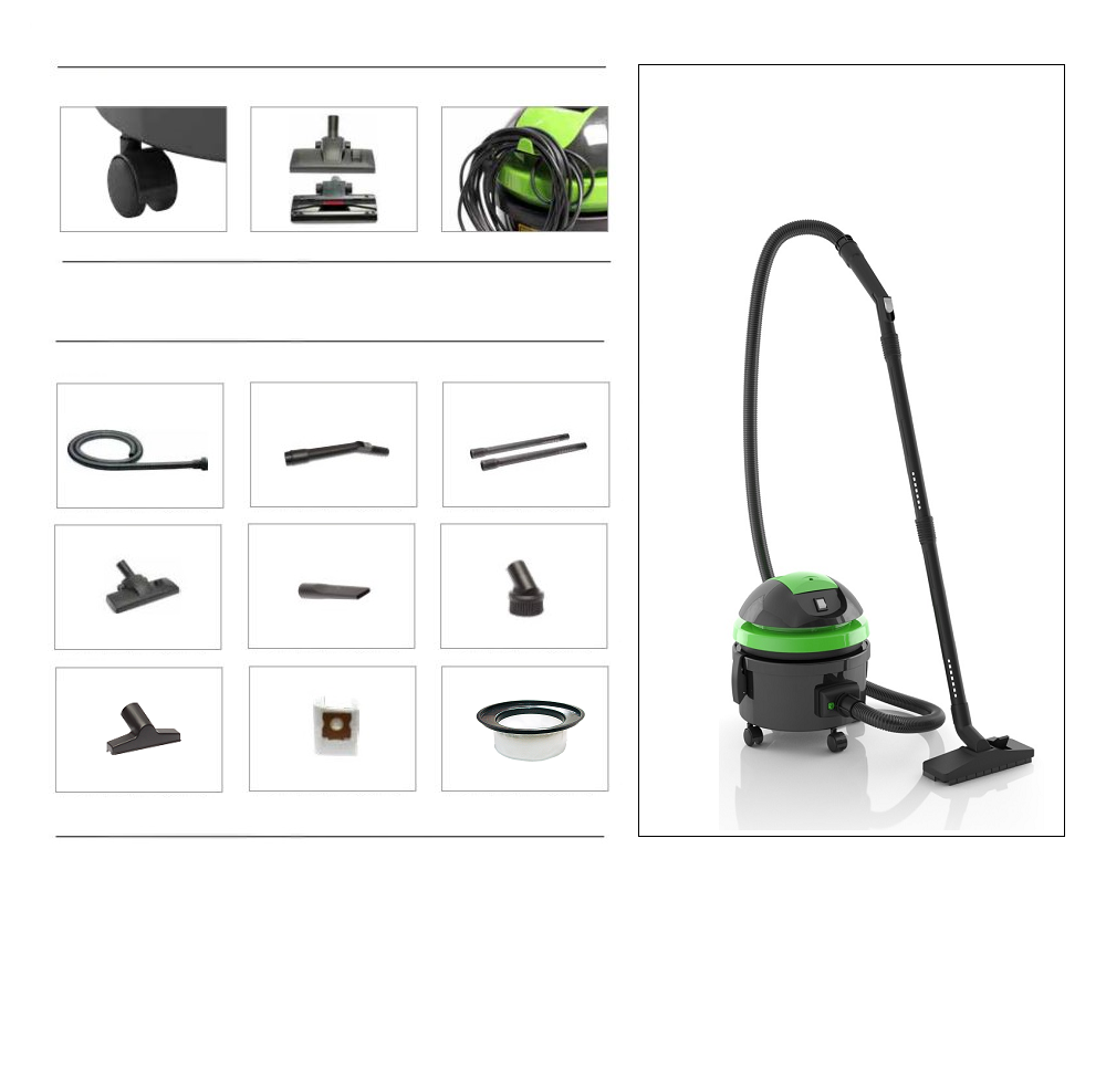 Aspirapolvere semi-professionale per abitazioni e piccole aree, modello LP20 EASY GT