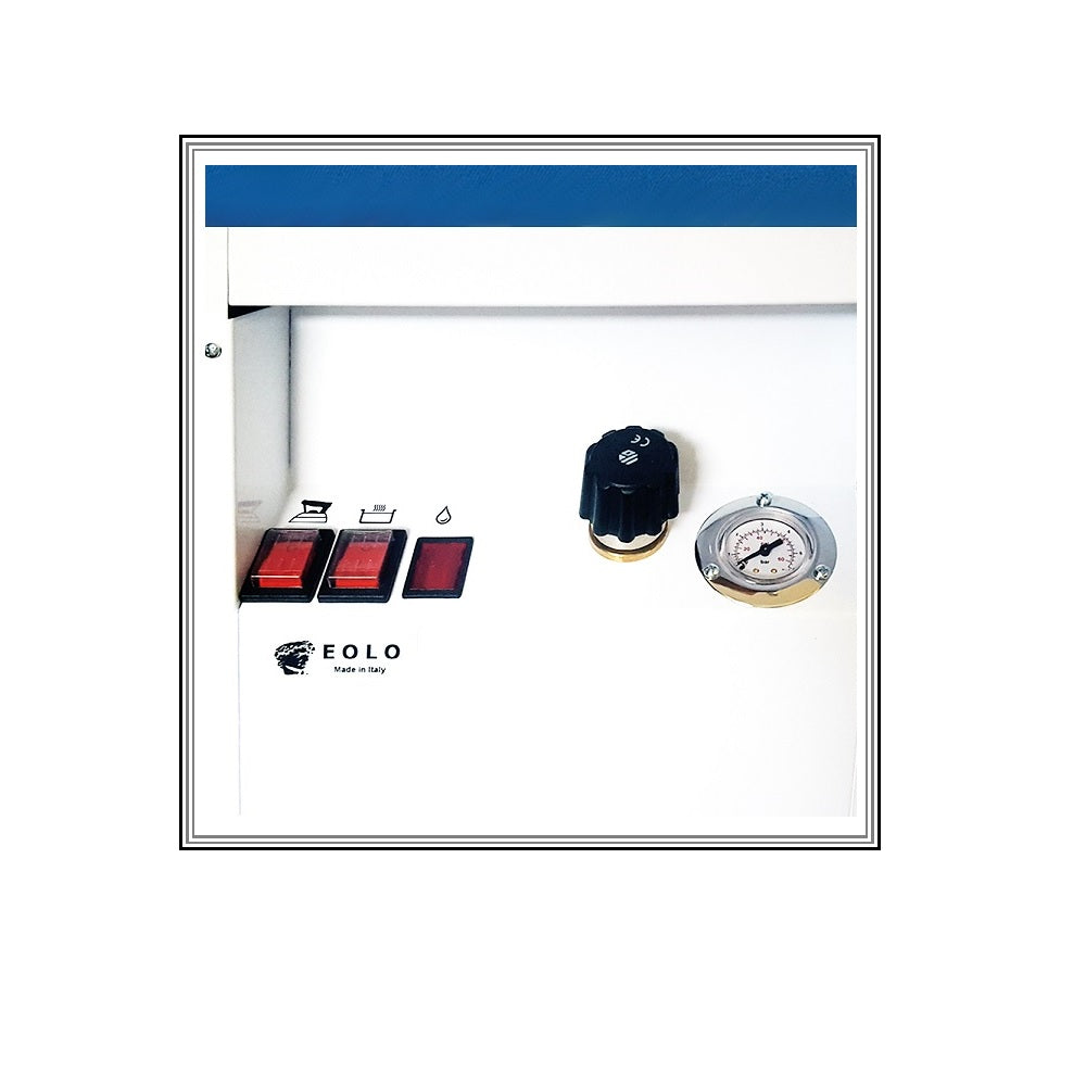 Tavolo da stiro professionale modello TS09 con caldaia Motore aspirante Piano da stiro riscaldato con termostato Classe Energetica A++ Made in Italy Garanzia 5 anni