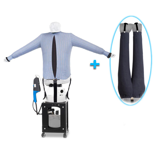 EOLO Stira Asciuga SA19 SP INOX Automatico Camicie Camicette Polo Pantaloni Jeans Stira Facile Asciugatore Stirapanni Professionale Spazzola a Vapore Generatore Caldaia Stiratrice Manichino Aria Calda Robot Made in Italy Garanzia 5 Anni Efficienza A++