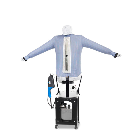 EOLO StirAsciugatore SA19 S FULL INOX in Automatico Camicie Camicette Polo Stiratore Professionale Stira Asciuga Spazzola a Vapore Generatore con Caldaia Robot Verticale Manichino Aria Calda Ferro Stiro Facile Made in Italy Garanzia 5 Anni Efficienza A++