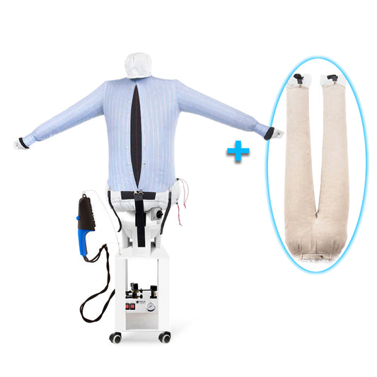 EOLO Stiracamicie Pantaloni SA18 SP INOX Professionale Robot Stira Asciuga Automatico Camicie Polo Stirasciugatrice Spazzola a Vapore con Caldaia Manichino Asciugatrice Ferro da Stiro Verticale Stendiasciuga Made in Italy Garanzia 5 Anni Efficienza A++