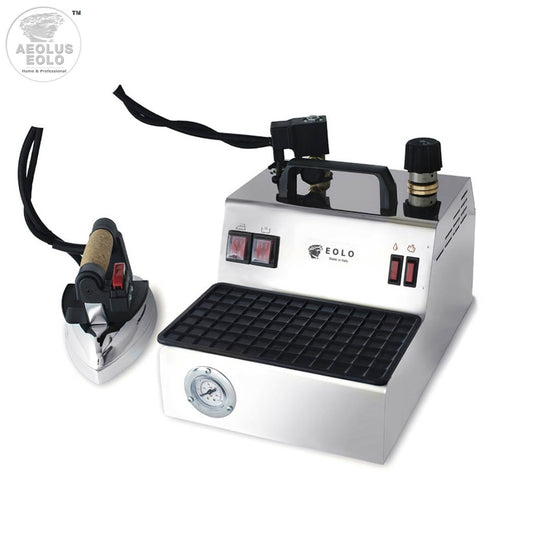 Sistema stirante professionale GV08 INOX con Caldaia in Rame a Risparmio energetico e Resistenza esterna anticalcare (2,4 L) Made in Italy Garanzia 5 anni