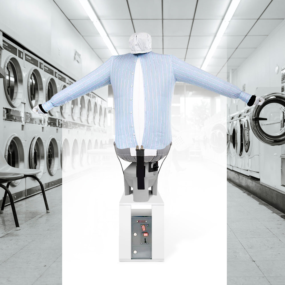 EOLO Stira Asciuga SA17 S SELF INOX Automatico Professionale con Gettoniera Camicie Camicette Polo Maglie Felpe Robot Stira Vestiti Ferro da Stiro Asciuga Stendiasciuga Aria Calda Ferro Verticale Stiratore Made in Italy Garanzia 5 Anni Efficienza A++
