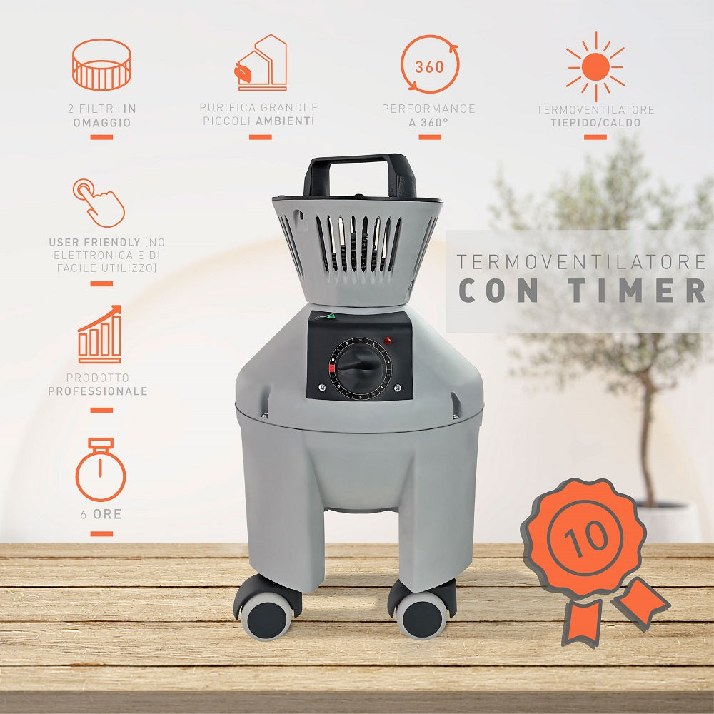 EOLO Termoventilatore LPV404 PRO T con Timer Made in Italy Garanzia 5 Anni Efficienza A++