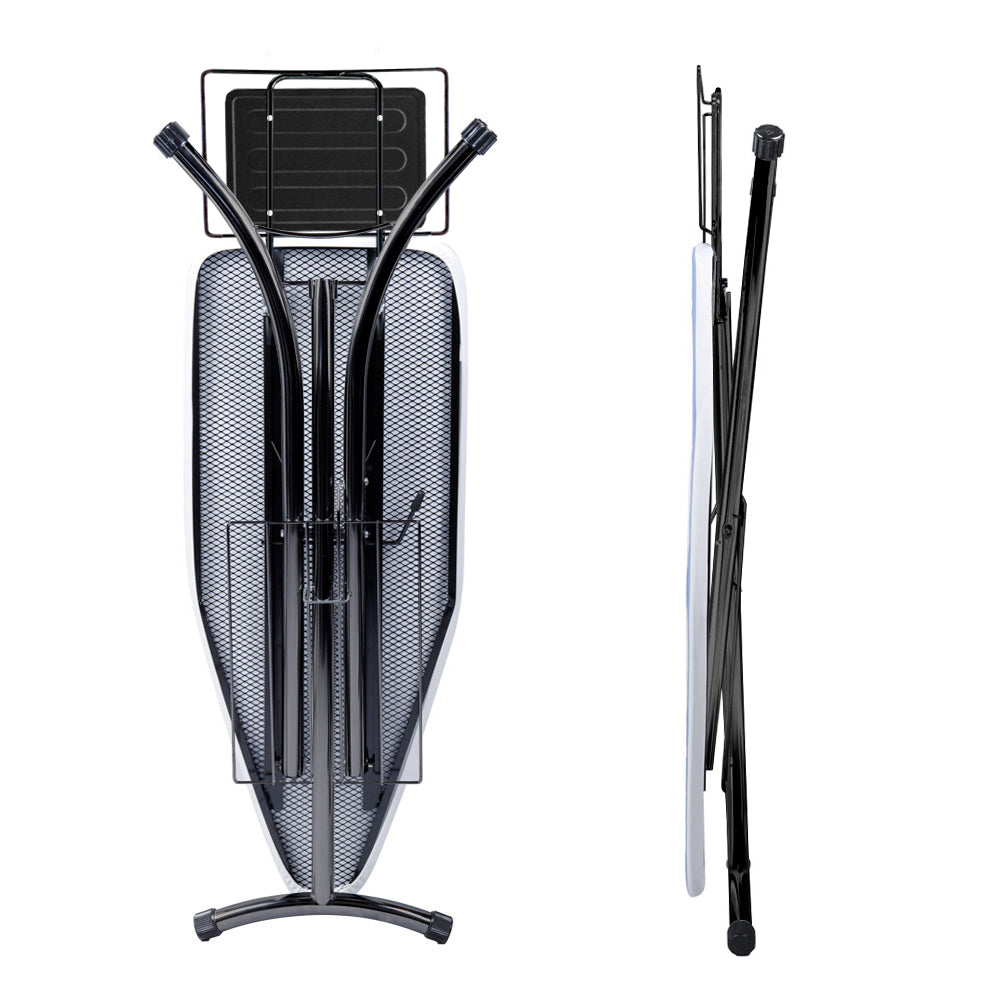 Asse da Stiro AT05 Robusto con Poggiaferro Tavolo Pieghevole Salvaspazio Altezza Regolabile Metallo Antiruggine Massima Stabilità Piano Professionale Copriasse Imbottito Garanzia 5 Anni