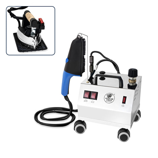 Sistema stirante professionale AV02 DUAL INOX con Caldaia in rame a Risparmio energetico e resistenza esterna anticalcare (2 L) Classe Energetica A++ Made in Italy Garanzia 5 anni