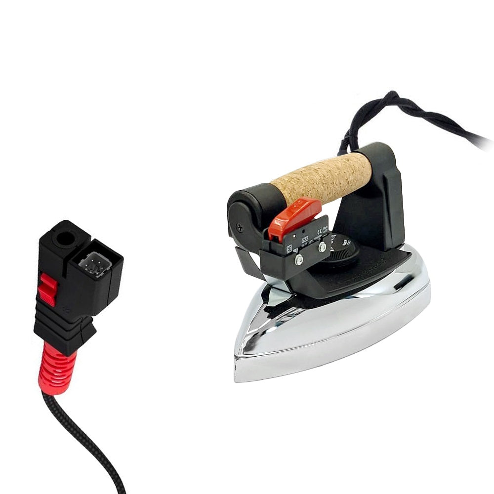 Elettroferro vapore professionale satinato con paravapore _1,55 kg spina GV/LP