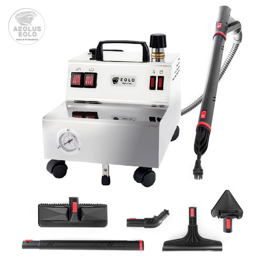 EOLO Generatore di Vapore GV05P Pulitore Multiuso Kit Pulizia Interni Esterni Macchina Pulitrice Vaporetto Professionale Anticalcare LavaPavimenti Vetri Pulitore Tappezzeria Divani Tessuti Made in Italy Garanzia 5 anni Efficienza A++