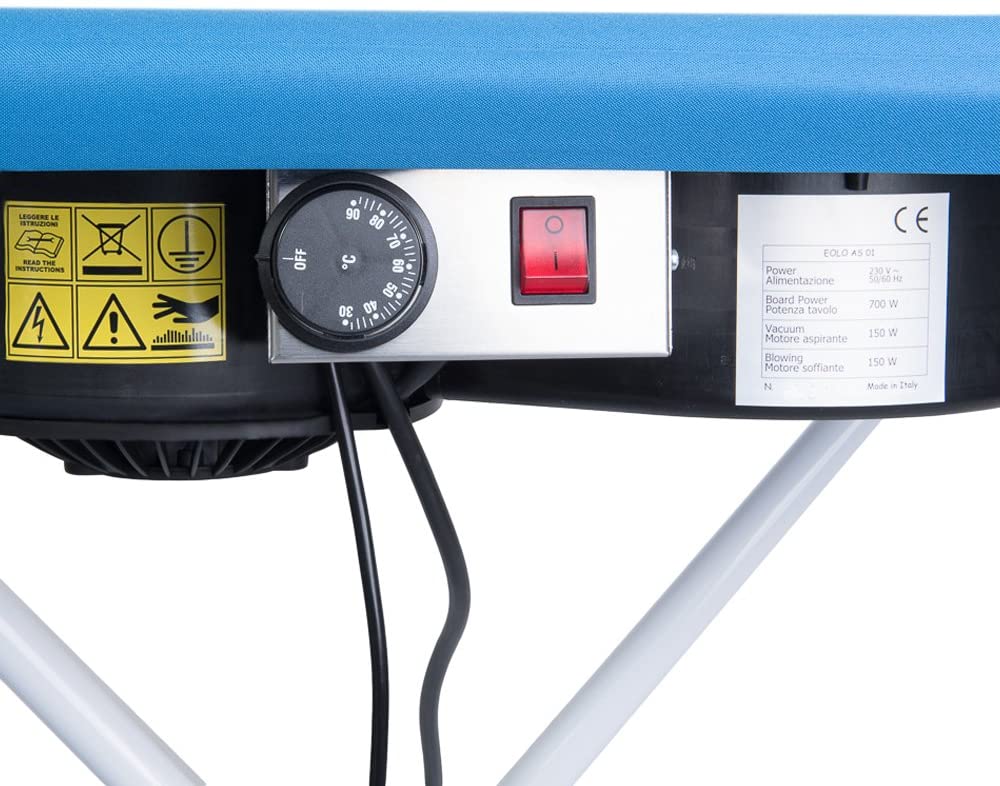 Asse da stiro professionale Modello AS05 aspirante, soffiante e riscaldato con termostato Classe Energetica A++ Made in Italy Garanzia 5 anni